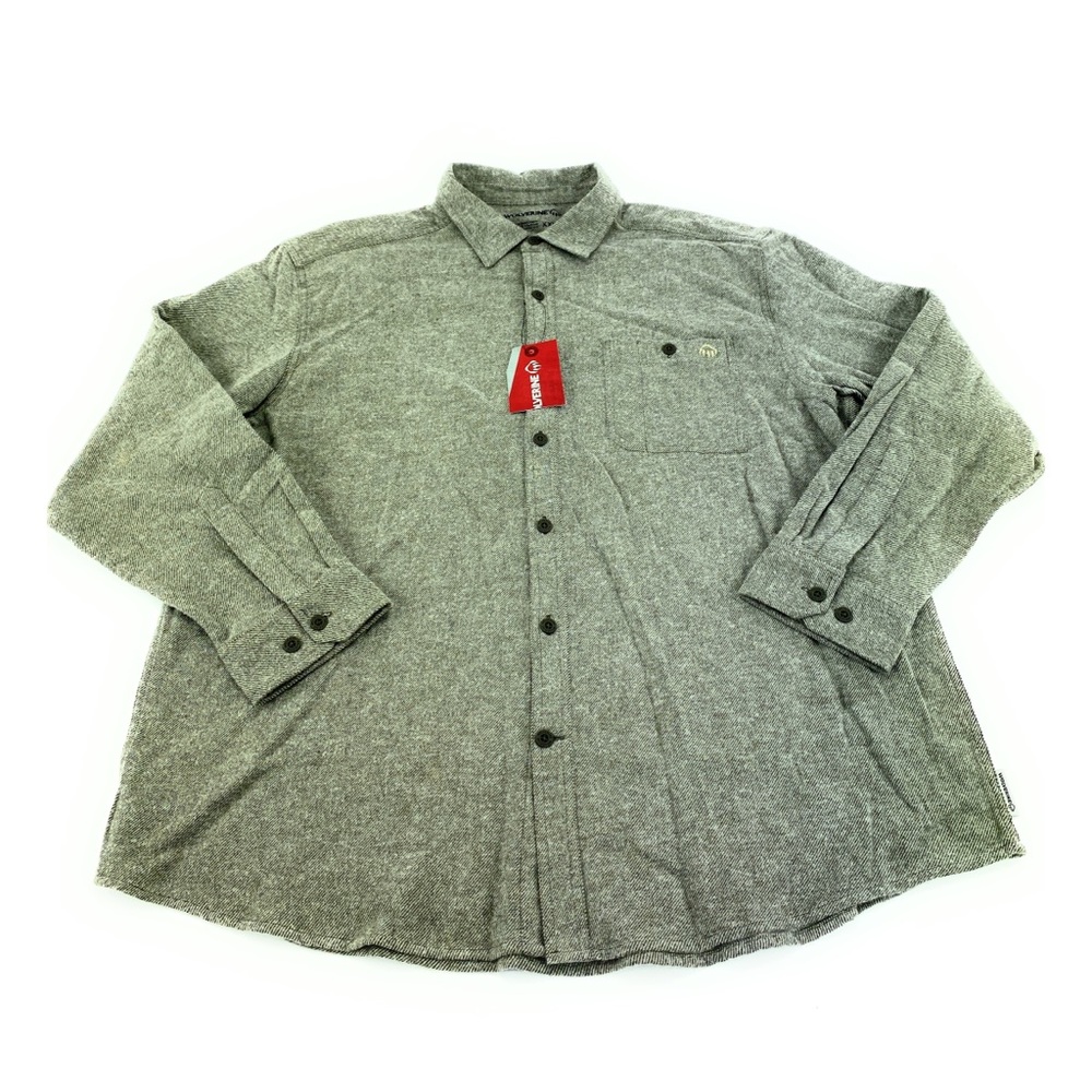 Wolverine Men's Emmet Black Olive Long Sleeve Button Up Flannel Shirt Size XXL